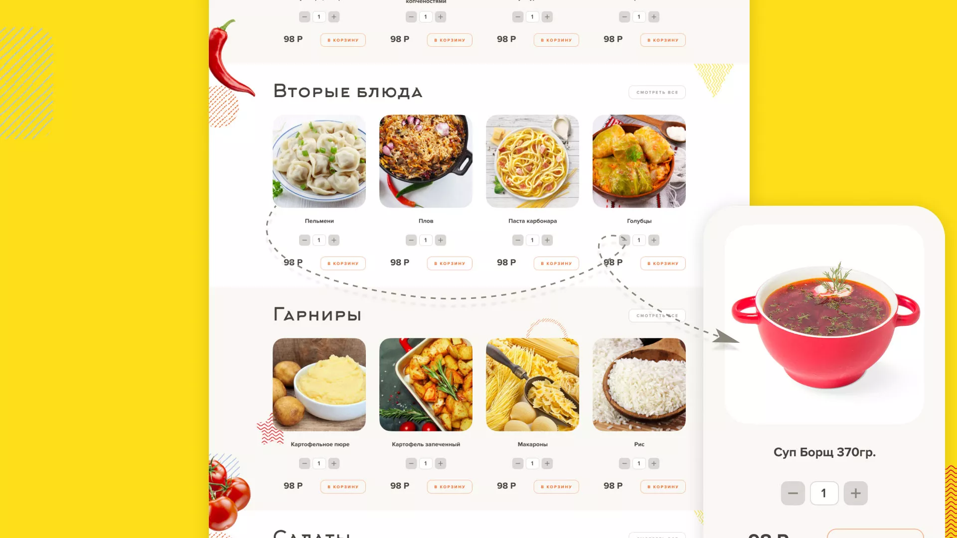 Разработка сайта кафе-столовой «Суп-Мясо-Салат» в Полярном